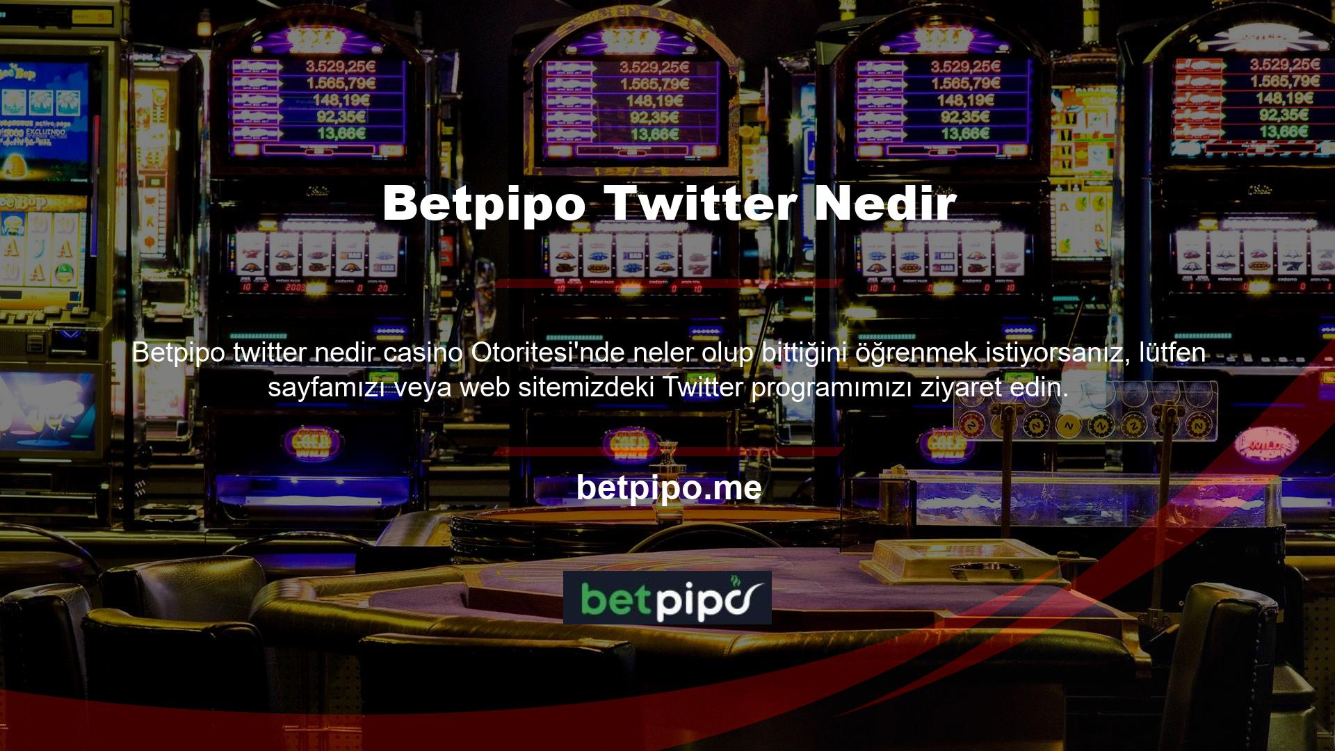 Betpipo Twitter hesabı nedir ve ne için kullanılır? Betpipo canlı bahis sitesi Twitter hesabı ile çalışmakta olup fonksiyonel adres güncellemeleri, bonus güncellemeleri ve finansal servis güncellemeleri Twitter uygulaması üzerinden paylaşılmaktadır